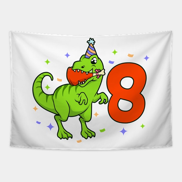 I am 8 with TREX - boy birthday 8 years old Tapestry by Modern Medieval Design