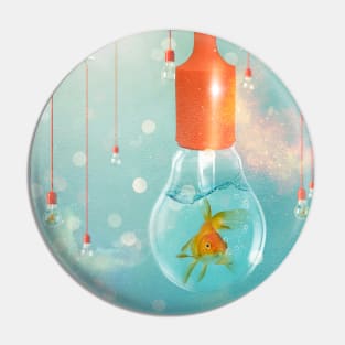 Light Bulbs and Goldfish Pin