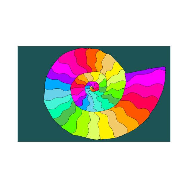 Ammonite Spectrum - digital art by JennyCathcart