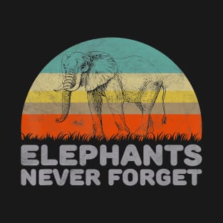 Funny Vintage Style Elephants Never Forget T-Shirt