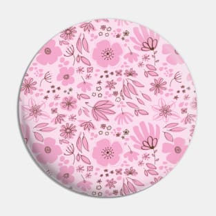 Pretty pink hand-drawn flowers Pin