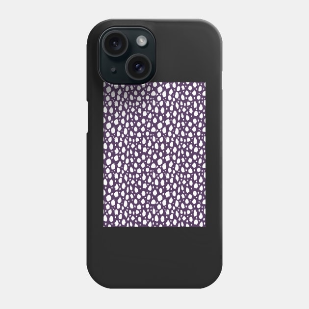 Purple and White Spot Dalmatian Pattern Phone Case by Juliewdesigns