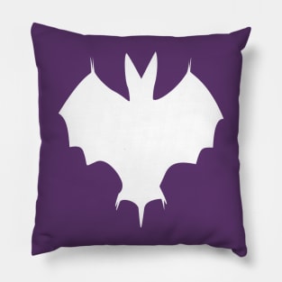 Simple Silhouette Of A Halloween Bat White Pillow