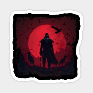 Raven Man Diablo BRZRKR a Witcher on Red Moon Magnet