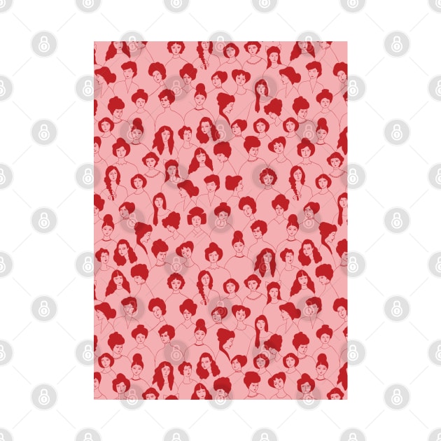 Women pattern in red by Aidi Riera