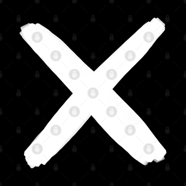 Diagonal Cross Plus Sign Monochrome Minimal Nordic X by ISFdraw