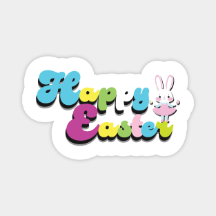 Cute Bunny Girl Happy Easter Magnet