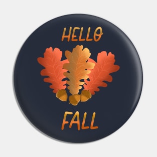 Falling Leaves on Midnight Blue Pin