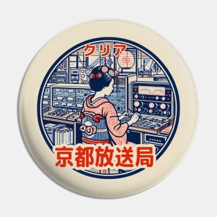 tshirt mug, sticker, print,  Japan Kyoto Radio Station retro Pin