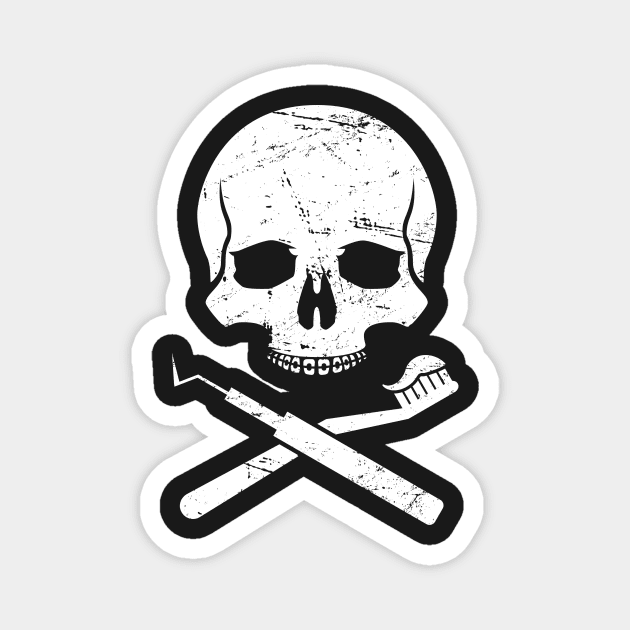 Skull & Crossbones – Clever Dentist Design Magnet by MeatMan