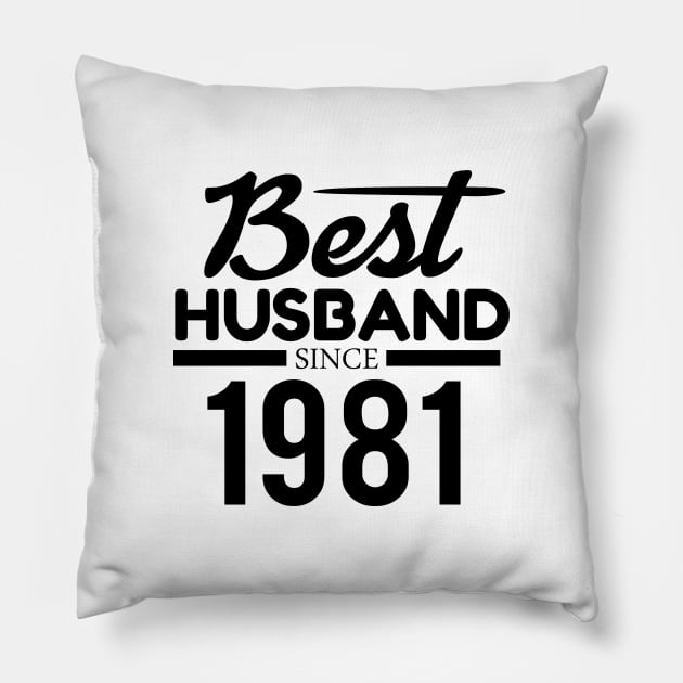 'Best Husband Since 1981' Sweet Wedding Anniversary Gift Pillow by ourwackyhome