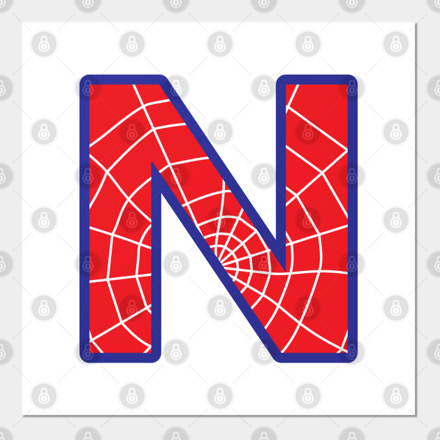 Spiderman Letter N Letter Affiche Et Impression D Art Teepublic Fr