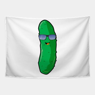 Cool Kawaii Cucumber Dill in Sunglasses Tapestry