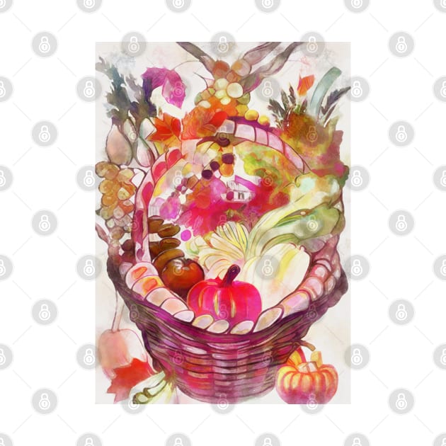 Fruits and vegetables in a basket digital art by AnnArtshock