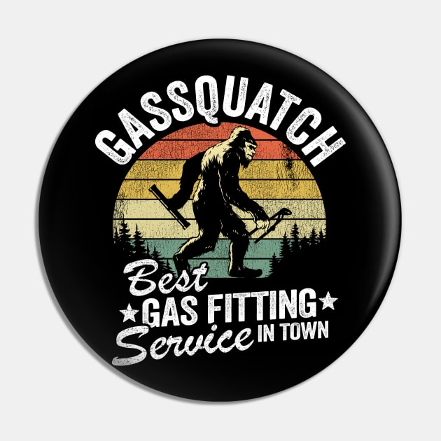 Gassquatch Service Funny Bigfoot Sasquatch Vintage Pin by Kuehni
