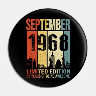 Made In 1963 September 60 Years Of Being Awesome Pin