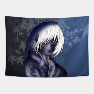 young dark elf in a kimono for dnd and manga fans Tapestry