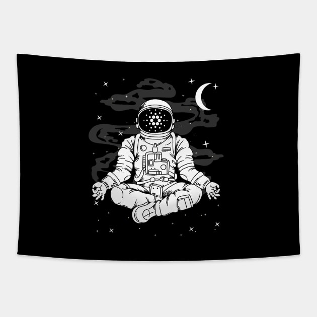 Astronaut Yoga Cardano ADA Coin To The Moon Crypto Token Cryptocurrency Blockchain Wallet Birthday Gift For Men Women Kids Tapestry by Thingking About