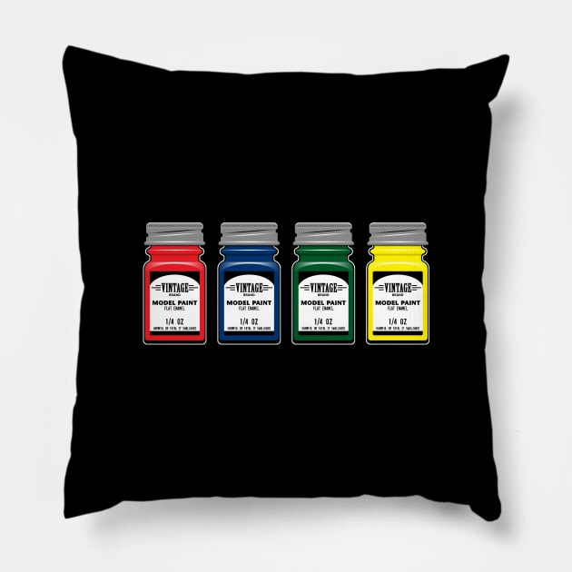 Model Paint Jars Pillow by GloopTrekker Select