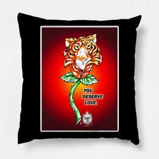 TIGER ROSE {RED BACKGROUND) Pillow