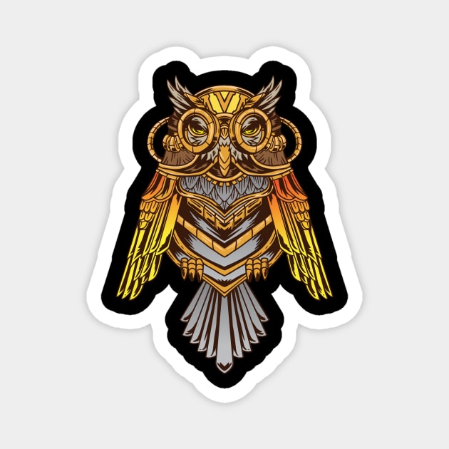 Owl Steampunk Magnet by dennex85