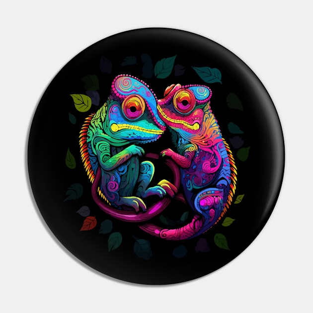 Chameleon Couple Valentine Pin by JH Mart