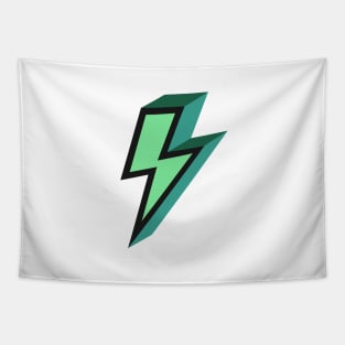 Green Bold Lightning Bolt Tapestry