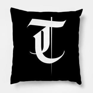 T gothic typo Pillow