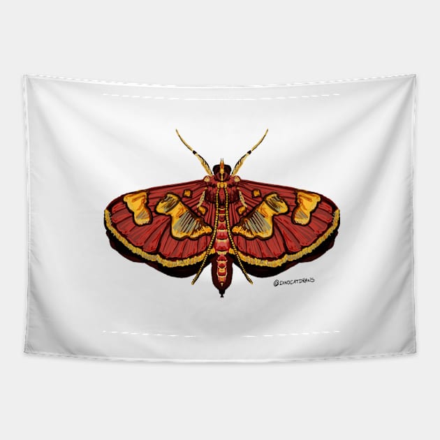 Distinguished Colomychus moth Tapestry by DinoCatDraws