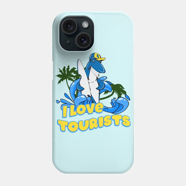 Surfing shark Phone Case by Foxxy Merch