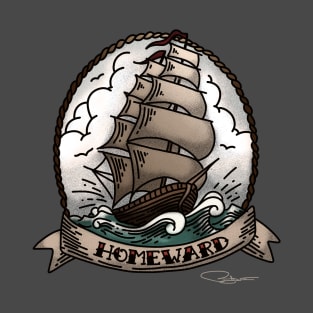 Retro Tattoo Ship Art T-Shirt