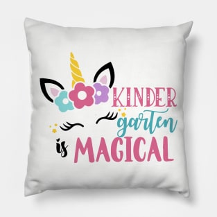 Kids Kinder Garten Magical Back To School Girls Kindergarten Unicorn Pillow