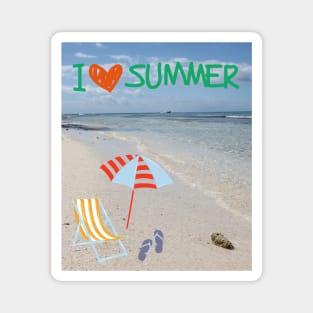 I heart Summer, I love Summer, I ❤ Summer Magnet