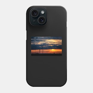 Wind Farm at Sunrise Phone Case