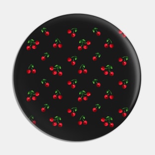 Black Sweet cherry pattern Pin