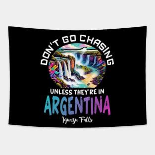 Funny Argentina Iguazu Falls Waterfall Pun Psychedelic Art Tapestry