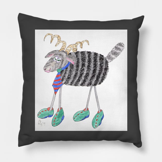 Ram dressed for action at the barn dance Pillow by MrTiggersShop