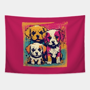 Puppy Pop Art Tapestry