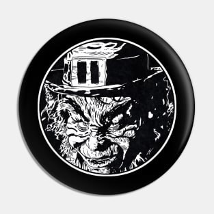 LEPRECHAUN (Circle Black and White) Pin