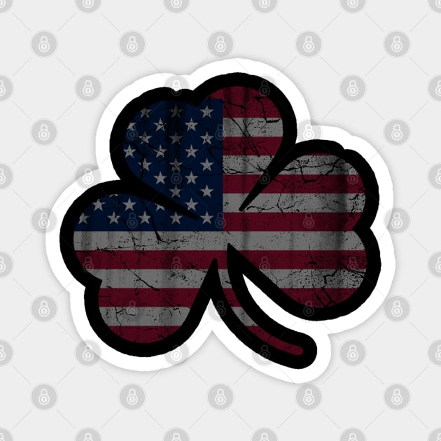 Irish American Flag Shamrock Magnet by E