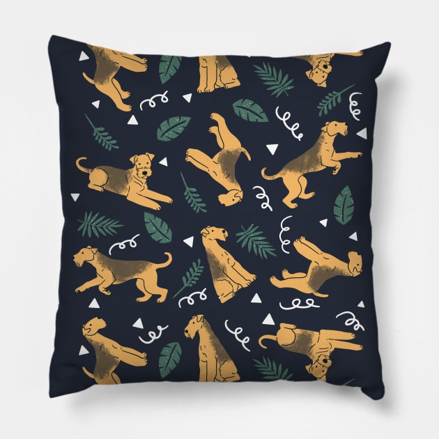 Airedale Terrier Pillow by Wlaurence