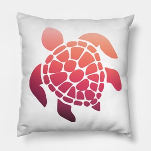 pink sunset ombre sea turtle Pillow