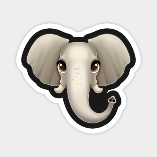 Cute elephant face with big eyes Magnet