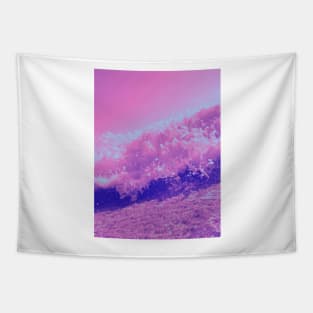 Ocean Wave in Pink Neon Gradient - Perfect for Ocean-Loving Girls Tapestry