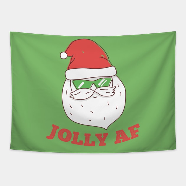 Jolly AF Funny Santa Tapestry by Wasabi Snake