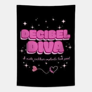 Decibel Diva | Cochlear Implant | Deaf T-shirt Tapestry