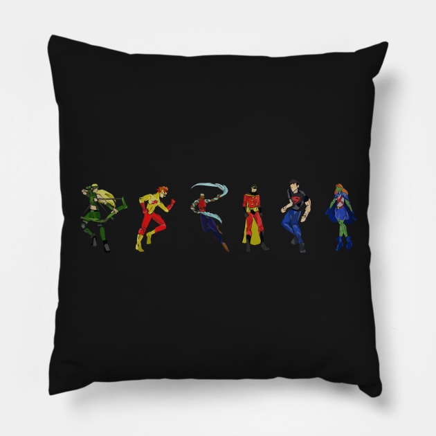 Young Justice Pillow by Newtegan