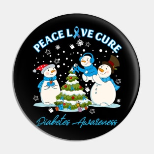 Peace Love Cure Type 1 Diabetes Awareness Chirstmas Gift Pin