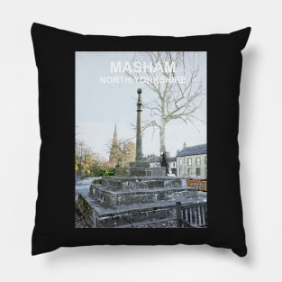 Masham, North Yorkshire. Travel poster Pillow