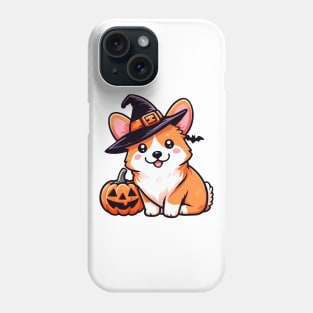 Cute Corgi in Witch Hat Phone Case